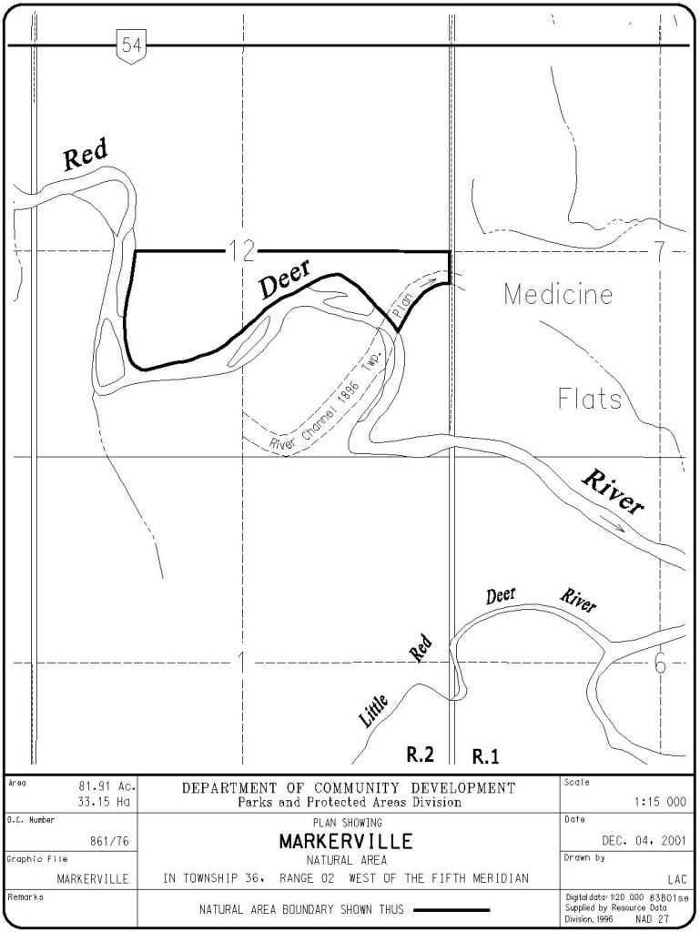 Markerville Natural Area Site Map (Government of Alberta)