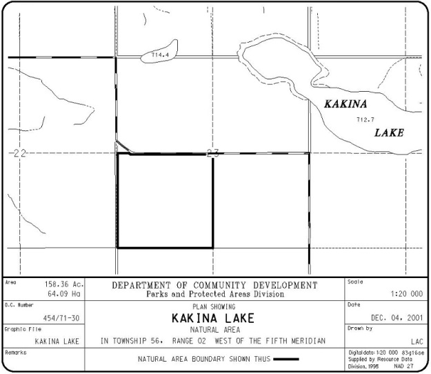 Kakina Lake Site Map (Government of Alberta)