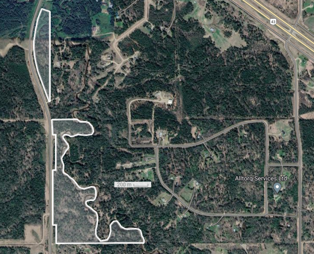 Screen capture from the SAPAA-Google Map of the Whitecourt (PNT) Natural Area.